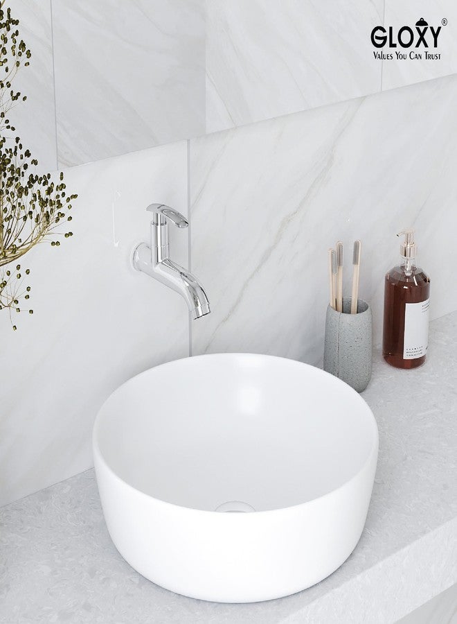 Gloxy Premium Brass Short Body Foam Flow Bib Cock with Wall Flange & Chrome Finished Riva Lever for Kitchen Sink, Wash Basins, Bathrooms, Washing Areas & Gardens - 10 Years Warranty - Image 3